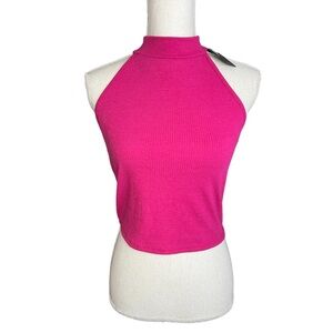 NWT Lulu’s Pink High Neck Ribbed Tank top